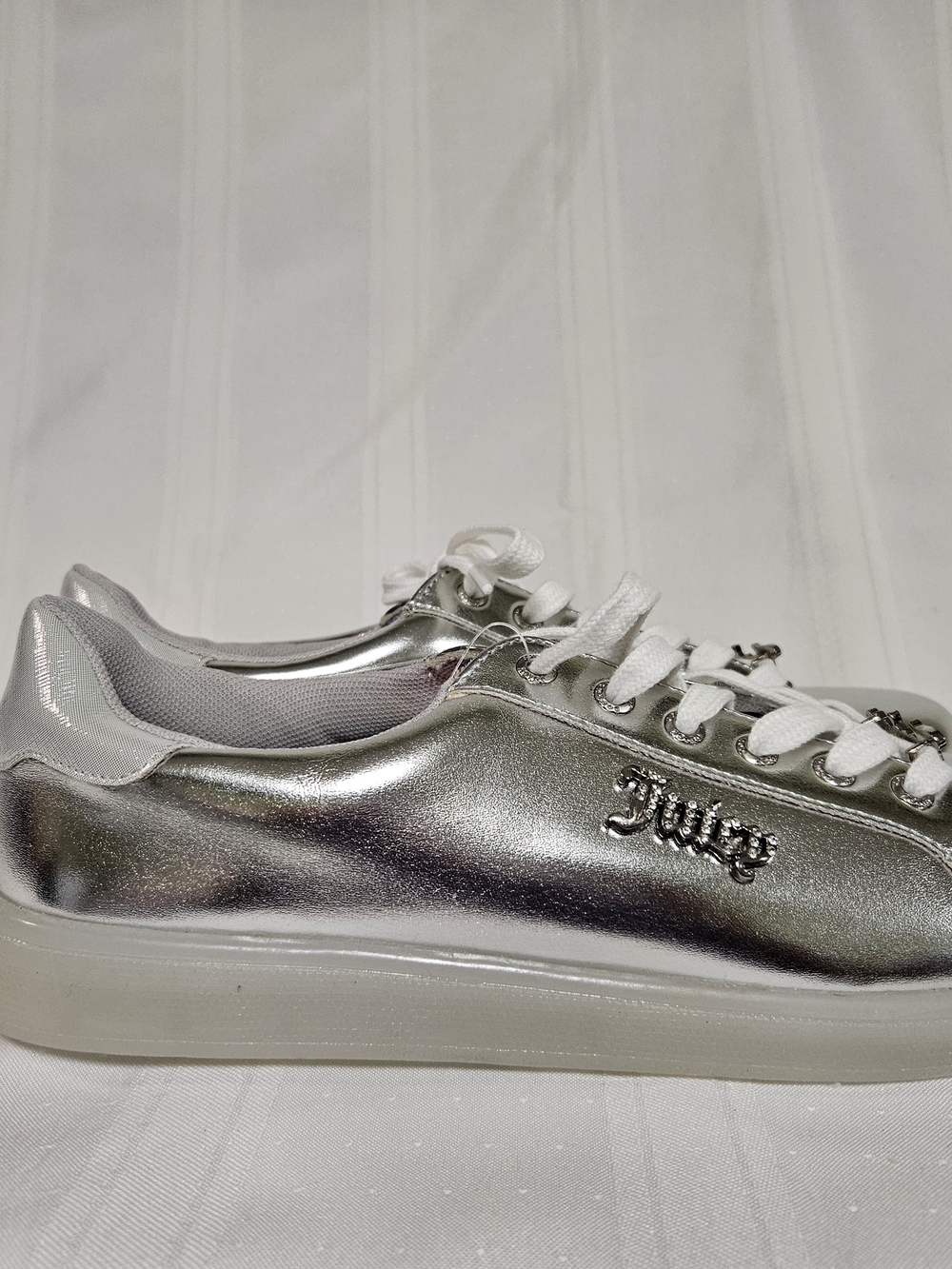 Y2K Juicy Couture Silver Metallic Women's Sneaker Size 9